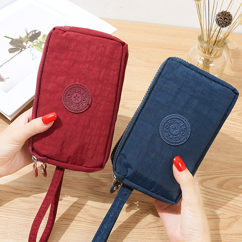 Wholesale Fabric Women's Long Three Layer Zipper Large Capacity Zero Wallet